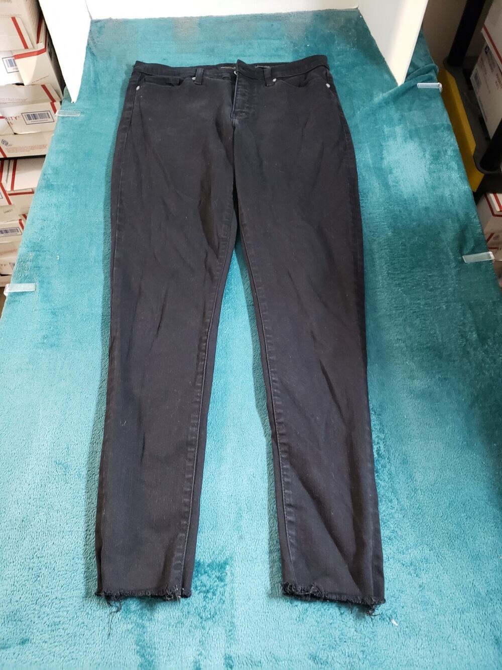 Banana Republic Jeans Size 31 Long Women Black Pants Fray Hem Ladies Skinny